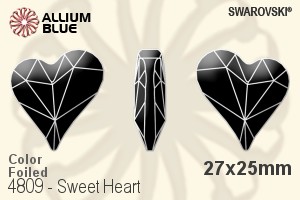Swarovski Sweet Heart Fancy Stone (4809) 27x25mm - Color With Platinum Foiling