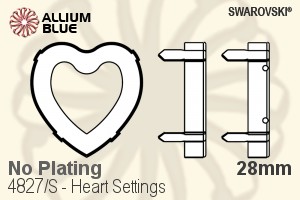 Swarovski Heart Settings (4827/S) 28mm - No Plating - Click Image to Close