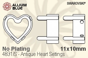 Swarovski Antique Heart Settings (4831/S) 11x10mm - No Plating - Haga Click en la Imagen para Cerrar