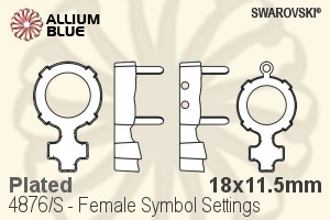 Swarovski Female Symbol Settings (4876/S) 18x11.5mm - Plated - Click Image to Close