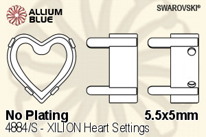 スワロフスキー XILION Heartファンシーストーン石座 (4884/S) 5.5x5mm - メッキなし - ウインドウを閉じる