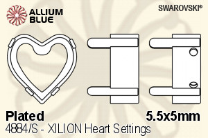 Swarovski XILION Heart Settings (4884/S) 5.5x5mm - Plated - Haga Click en la Imagen para Cerrar