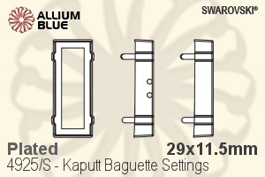 Swarovski Kaputt Baguette Settings (4925/S) 29x11.5mm - Plated - Haga Click en la Imagen para Cerrar
