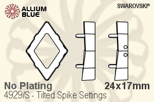 Swarovski Tilted Spike Settings (4929/S) 24x17mm - No Plating - Haga Click en la Imagen para Cerrar