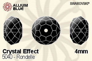スワロフスキー Rondelle ビーズ (5040) 4mm - クリスタル エフェクト - ウインドウを閉じる