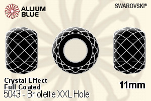 施华洛世奇 Briolette XXL Hole 串珠 (5043) 11mm - 白色（半涂层） (Full Coated) - 关闭视窗 >> 可点击图片