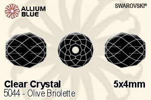 Swarovski Olive Briolette Bead (5044) 5x4mm - Clear Crystal - Click Image to Close