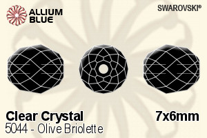 スワロフスキー Olive Briolette ビーズ (5044) 7x6mm - クリスタル - ウインドウを閉じる