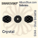 スワロフスキー Olive Briolette ビーズ (5044) 7x6mm - クリスタル