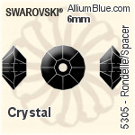 スワロフスキー Rondelle/Spacer ビーズ (5305) 6mm - クリスタル