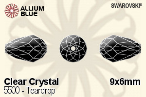 施華洛世奇 Teardrop 串珠 (5500) 9x6mm - 透明白色 - 關閉視窗 >> 可點擊圖片