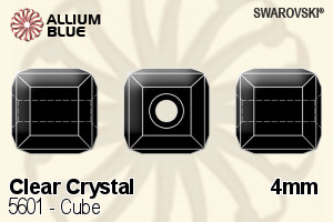 Swarovski Cube Bead (5601) 4mm - Clear Crystal - Click Image to Close