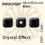 施华洛世奇 Cube 串珠 (5601) 4mm - 白色（半涂层）