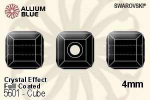 スワロフスキー Cube ビーズ (5601) 4mm - クリスタル エフェクト (Full Coated) - ウインドウを閉じる