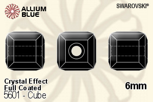 スワロフスキー Cube ビーズ (5601) 6mm - クリスタル エフェクト (Full Coated) - ウインドウを閉じる