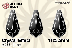 Swarovski Drop Pendant (6000) 11x5.5mm - Crystal Effect - Haga Click en la Imagen para Cerrar