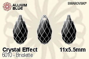 スワロフスキー Briolette ペンダント (6010) 11x5.5mm - クリスタル エフェクト - ウインドウを閉じる