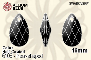 Swarovski Pear-shaped Pendant (6106) 16mm - Color (Half Coated)