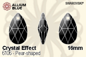 Swarovski Pear-shaped Pendant (6106) 16mm - Crystal Effect - Haga Click en la Imagen para Cerrar