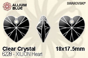 Swarovski XILION Heart Pendant (6228) 18x17.5mm - Clear Crystal - Haga Click en la Imagen para Cerrar