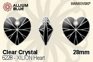 スワロフスキー XILION Heart ペンダント (6228) 28mm - クリスタル - ウインドウを閉じる