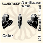 スワロフスキー Devoted 2 U Heart ペンダント (6261) 17mm - カラー