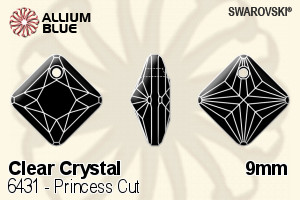 Swarovski Princess Cut Pendant (6431) 9mm - Clear Crystal - Haga Click en la Imagen para Cerrar