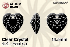 Swarovski Heart Cut Pendant (6432) 14.5mm - Clear Crystal