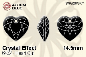 Swarovski Heart Cut Pendant (6432) 14.5mm - Crystal Effect - Haga Click en la Imagen para Cerrar