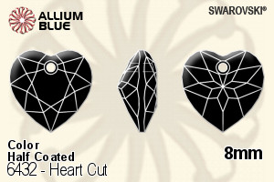 Swarovski Heart Cut Pendant (6432) 8mm - Color (Half Coated) - Click Image to Close