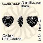 スワロフスキー Heart カット ペンダント (6432) 8mm - カラー（ハーフ　コーティング）