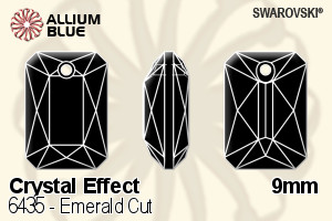 Swarovski Emerald Cut Pendant (6435) 9mm - Crystal Effect