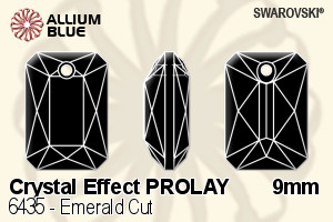 Swarovski Emerald Cut Pendant (6435) 9mm - Crystal Effect PROLAY