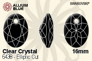 Swarovski Elliptic Cut Pendant (6438) 16mm - Clear Crystal - Click Image to Close