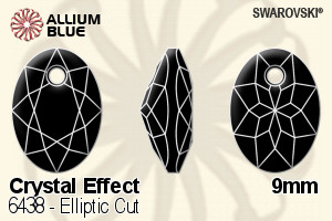 Swarovski Elliptic Cut Pendant (6438) 9mm - Crystal Effect - Click Image to Close