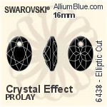 スワロフスキー Elliptic カット ペンダント (6438) 16mm - クリスタル エフェクト PROLAY