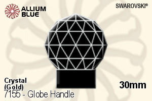 Swarovski Globe Handle (7155) 30mm - Crystal With Gold Colour Casing - Click Image to Close