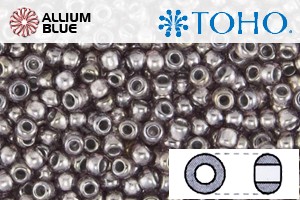 TOHO Round Seed Beads (RR6-1010) 6/0 Round Large - Metallic Lined Light Amethyst - Click Image to Close
