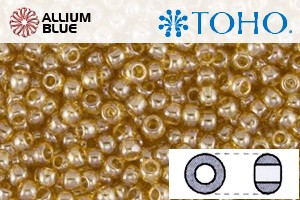 TOHO Round Seed Beads (RR15-103B) 15/0 Round Small - Medium Topaz Transparent Luster - Click Image to Close