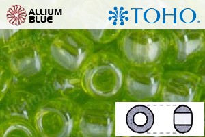 TOHO Round Seed Beads (RR6-105) 6/0 Round Large - Transparent-Lustered Lime Green - Click Image to Close