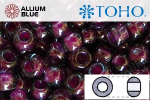 TOHO Round Seed Beads (RR11-1076) 11/0 Round - Inside-Color Gray/Magenta-Lined - Click Image to Close