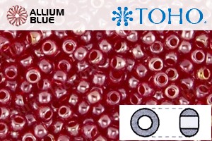 TOHO Round Seed Beads (RR3-109B) 3/0 Round Extra Large - Siam Ruby Transparent Luster - 关闭视窗 >> 可点击图片