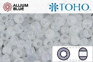 TOHO Round Seed Beads (RR15-1141) 15/0 Round Small - Translucent White - Click Image to Close