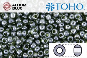 TOHO Round Seed Beads (RR3-119) 3/0 Round Extra Large - Transparent-Lustered Olivine - Click Image to Close
