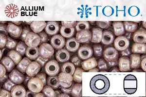 TOHO Round Seed Beads (RR6-1203) 6/0 Round Large - Marbled Opaque Pink/Amethyst - Haga Click en la Imagen para Cerrar
