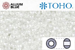 TOHO Round Seed Beads (RR6-121) 6/0 Round Large - Opaque-Lustered White - Click Image to Close