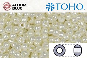 TOHO Round Seed Beads (RR15-122) 15/0 Round Small - Opaque-Lustered Navajo White - Click Image to Close