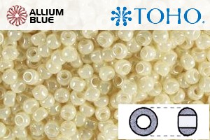 TOHO Round Seed Beads (RR15-123) 15/0 Round Small - Opaque-Lustered Lt Beige - Click Image to Close