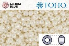 TOHO Round Seed Beads (RR8-123L) 8/0 Round Medium - Off-White Cream Opaque Luster