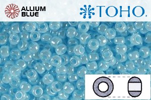 TOHO Round Seed Beads (RR6-124) 6/0 Round Large - Opaque-Lustered Pale Blue - Click Image to Close